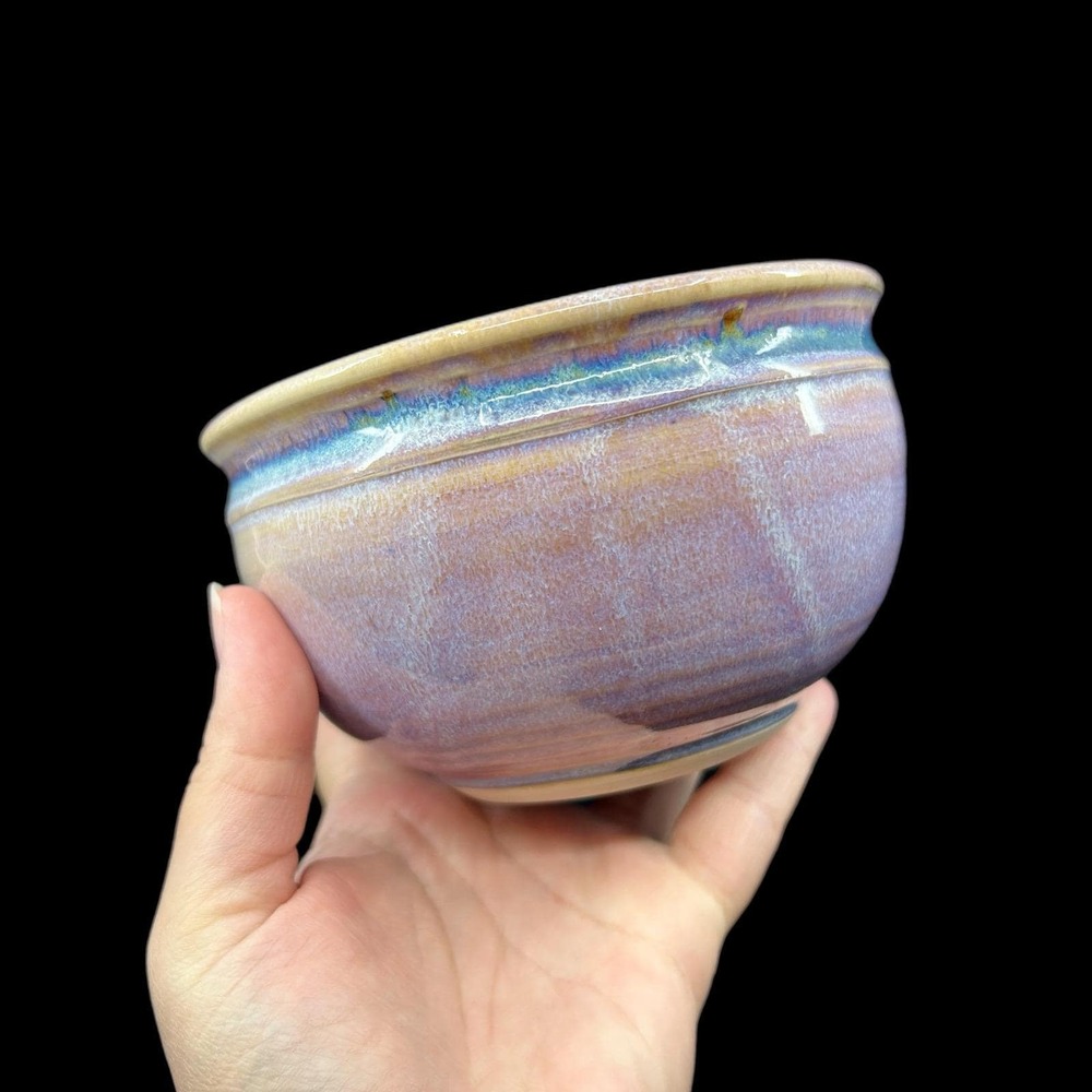 Handmade Pottery Bowl Lavender Glaze Handthrown Signed Studio Pottery - Picture 5 of 12
